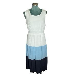 Naif Women's Colorblock A-Line Blouson Lined Maxi Dress Multicolor Size Petite L